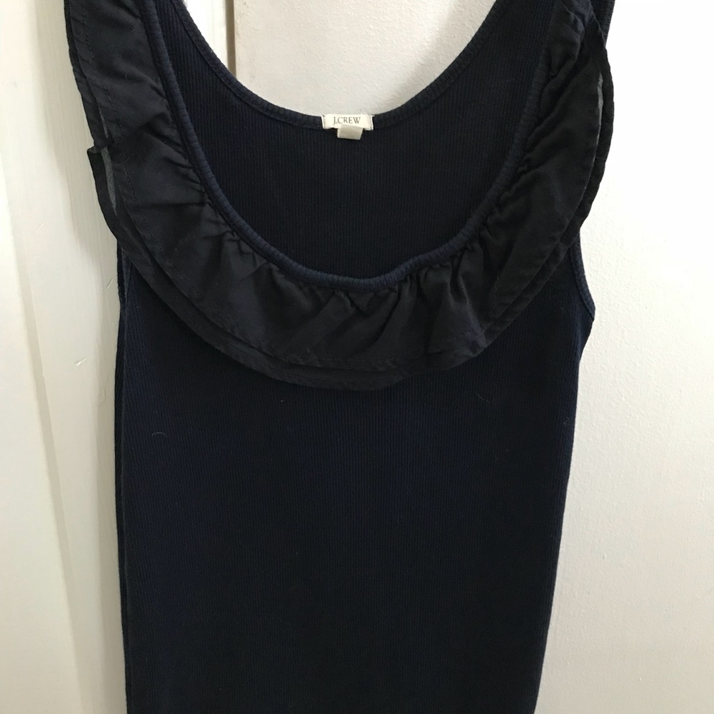 J Crew Navy Ruffled Tank - Picture 2 of 3